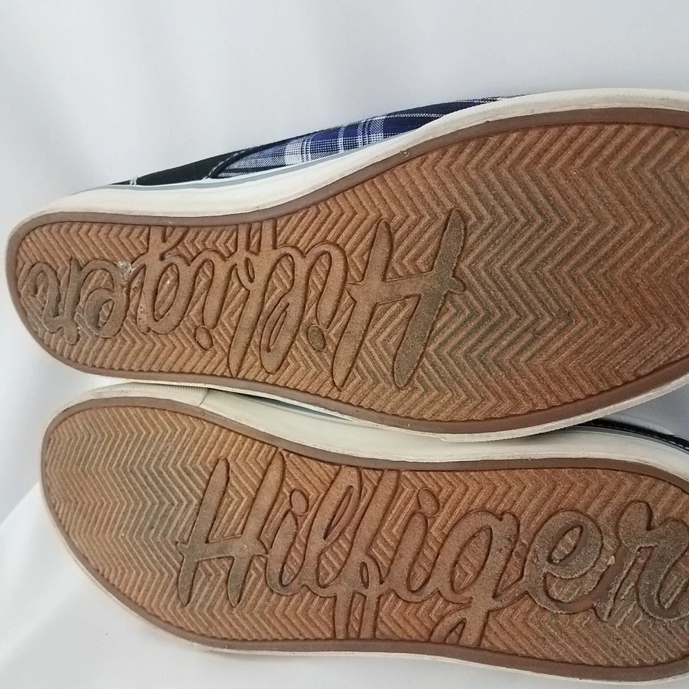 Tommy Hilfiger TMFred Boat Shoes Mens 11.5 Blue‎ Canvas Chekkers Lace Up SH168